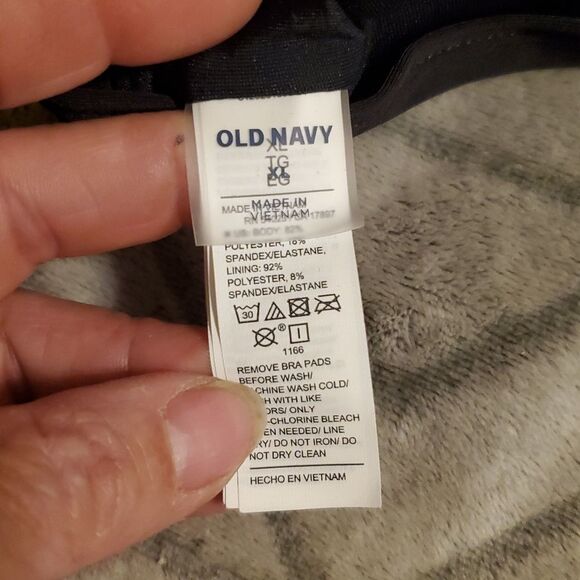 Old NAVY BLACK BIKINI Womens High Waist Swimsuits Tie Dye Scoop Neck Band - Picture 6 of 7